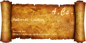 Ambrus Csaba névjegykártya