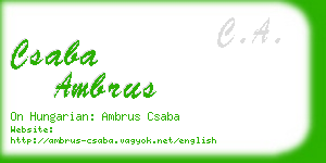 csaba ambrus business card